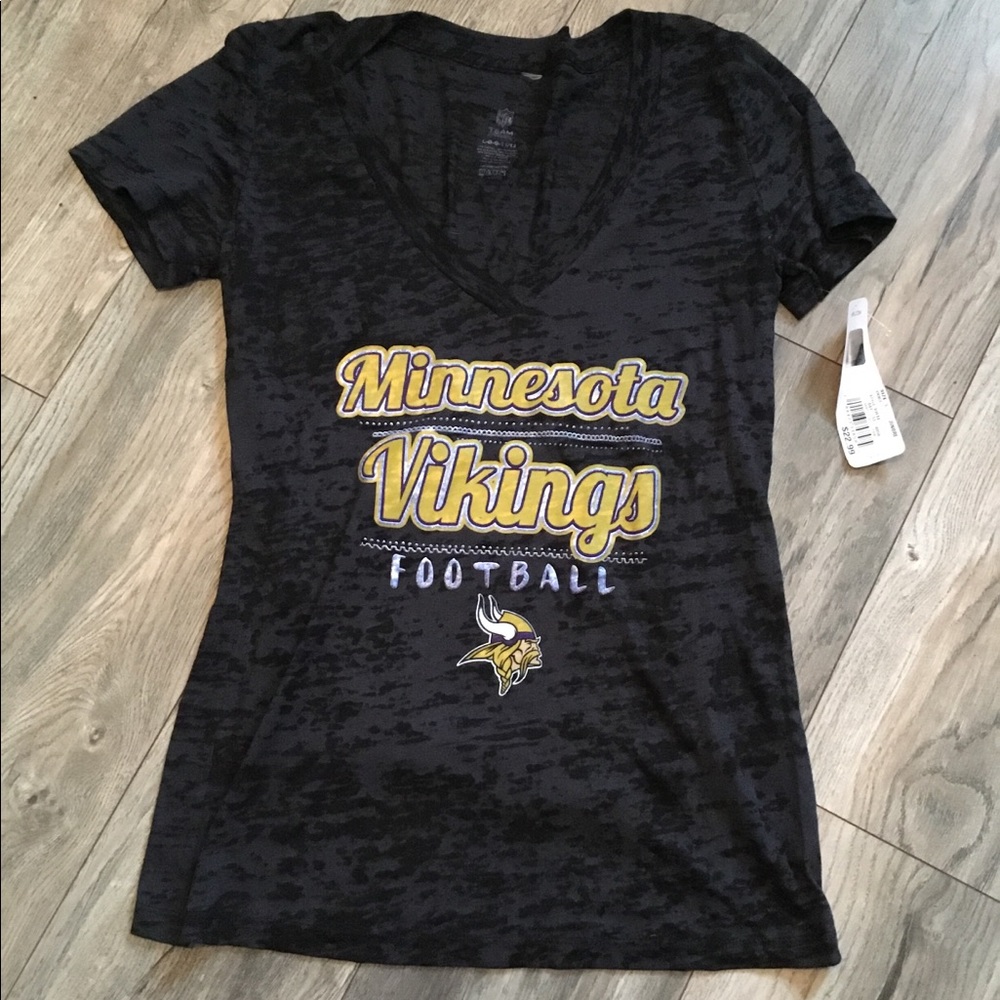 Juniors Minnesota Vikings v neck t shirt